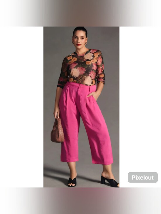 Anthropologie Pants - Anthropologie Cropped Pleated Trousers in Pink Size 12